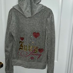 Authentic vintage rhinestone crystal Juicy couture velour jacket hoodie new lar
